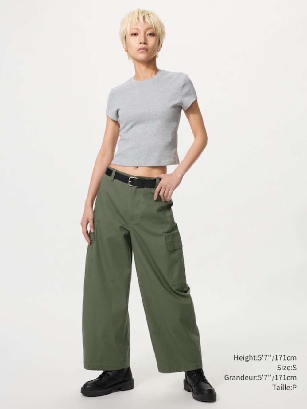 Uniqlo Men's Olive Cargo Tapered Pants